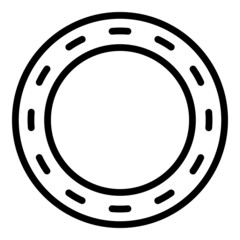 Naklejka premium Circle racetrack icon outline vector. Top view. Start finish