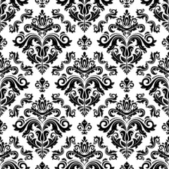 Classic seamless vector pattern. Damask orient ornament. Classic vintage black and white background. Orient pattern for fabric, wallpapers and packaging