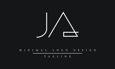 IA or AI Minimalist Logo Design Vector Art Illustration