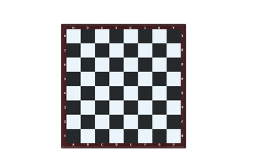 Chess board isolated on white background. 3d render