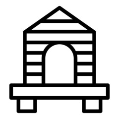 Alaska wood house icon outline vector. Usa snow. Winter arctic