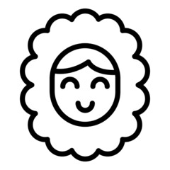 Eskimo smiling girl icon outline vector. Winter ice. Antarctic snow