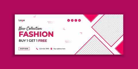 Fashion sale social media cover and web banner template