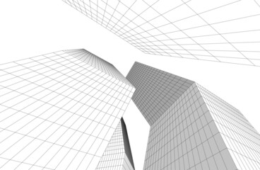 Fototapeta premium abstract architecture 3d drawing