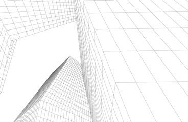 Fototapeta premium abstract architecture 3d drawing