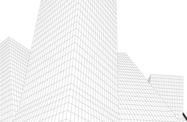 abstract architecture 3d drawing