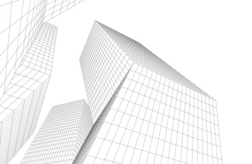abstract architecture 3d drawing