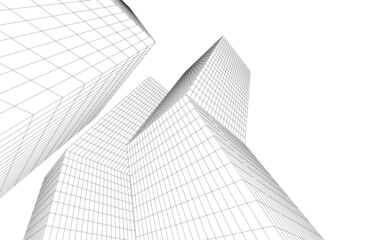 Fototapeta premium abstract architecture 3d drawing