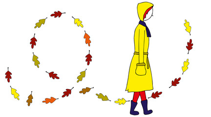 woman taking a walk in autumn