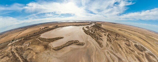 Drone footage of Tyrell Creek where it enters Lake Tyrell in north-west Victoria, May 2021.
