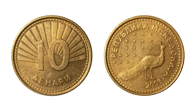 Ten Makedonian denari coin of 2008