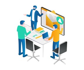 The creative team is discussing new product orders