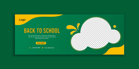 School admission and back to school web banner and social media template design