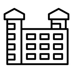 Slovakia building icon outline vector. Slovak castle. Arms cross