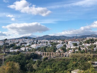 Fototapeta na wymiar [Spain] Beautiful white cityscape and mountain views in Nerja