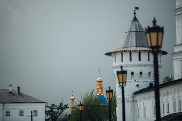 Tobolsk Kremlin in rainy weather, Ancient Russia