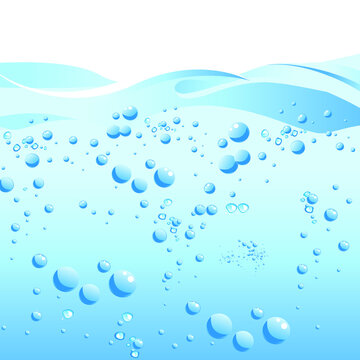 Water Wave With Bubbles, vector
