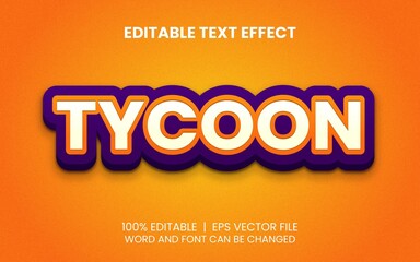funny tycoon realistic editable text effect template - obrazy, fototapety, plakaty