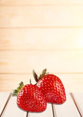Fresh tasty sweet strawberry on the desk
