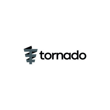 Flat tornado logo design vector