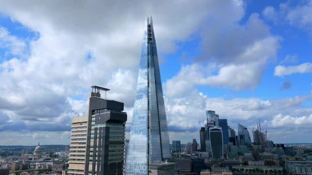 Aerial view over City of London and the Shard Building - travel photography