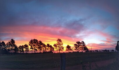 sunset in the mountains