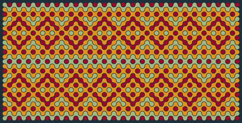 Multicolor truchet tiling connections illustration