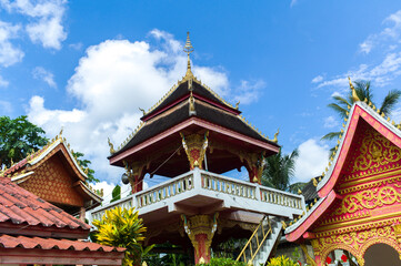 Fototapeta premium Small Buddhism Temple in urban village near Tham Ting Cave in Luang Prabang, Laos
