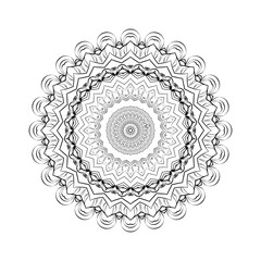 Round mandala for Design Coloring book page antistress