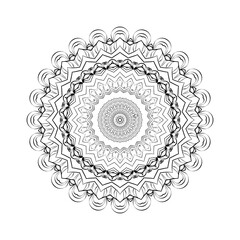 Round mandala for Design Coloring book page antistress