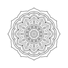 Round mandala for Design Coloring book page antistress