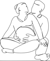 couple in love expecting a baby