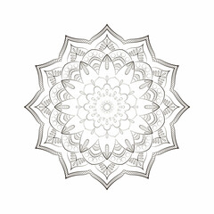 Round mandala for Design Coloring book page antistress