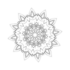 Round mandala for Design Coloring book page antistress