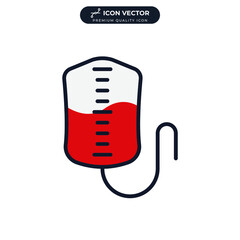 Infuse. blood bag icon symbol template for graphic and web design collection logo vector illustration