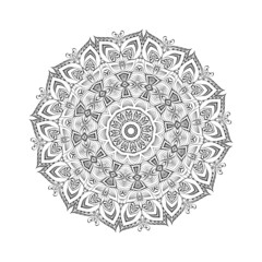 Round mandala for Design Coloring book page antistress