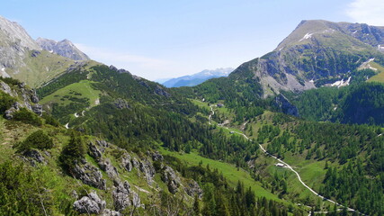 Abstieg vom Jenner zur Königsbachalm mit Ausblick auf den Schneibstein