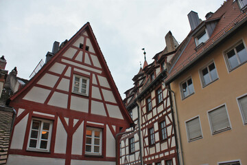 Fototapeta na wymiar Historical houses in downtown in Nuremberg, Bavaria, Germany