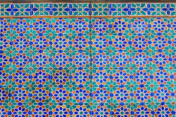Panel of blue and white azulejos in  Portugal
