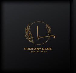 L Letter Logo. Gold Letter Design Vector with Golden Luxury Colors