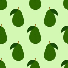 Seamless pattern cartoon avocado vector illustration