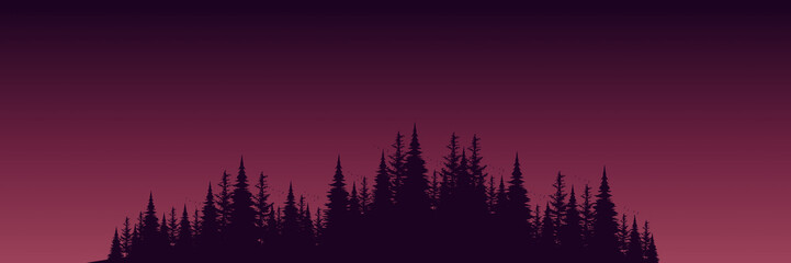 silhouette of landscape with tree flat design vector illustration good for wallpaper, background, banner, backdrop, web, tourism, travel, and design template