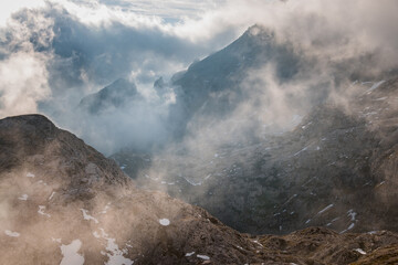 Hectic foggy day in the Julian Alps