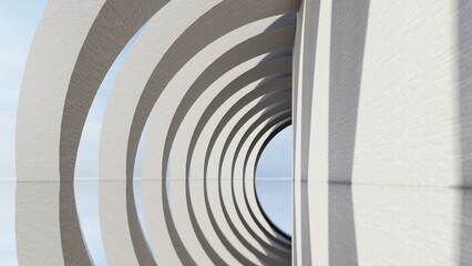 Obraz premium Abstract architecture background arched interior 3d render
