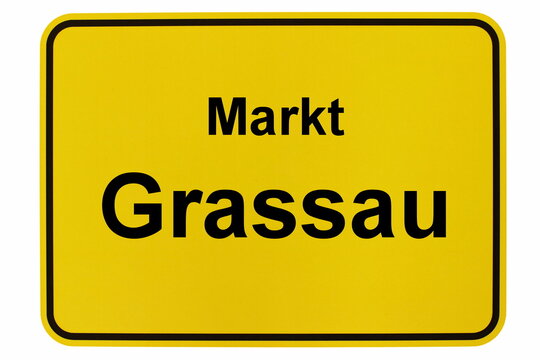 Illustration eines Ortsschildes von Grassau in Bayern