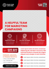 a4 flyer template, modern template, in red color, and modern design, perfect for creative professional business	 Style 2