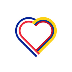 unity concept. heart ribbon icon of france and colombia flags. vector illustration isolated on white background
