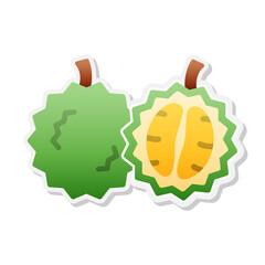 Durian sticker icon, Vector, Illustration.