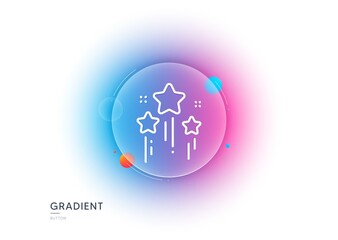 Stars line icon. Gradient blur button with glassmorphism. Best ranking sign. Firework symbol. Transparent glass design. Stars line icon. Vector