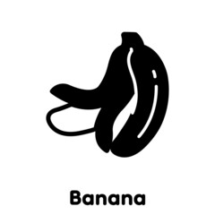 Banana glyph icon, Vector, Illustration.